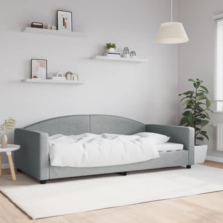 Sofá cama tela gris claro 100x200 cm de vidaXL, Camas y somieres - Ref: Foro24-354116, Precio: 197,56 €, Descuento: %