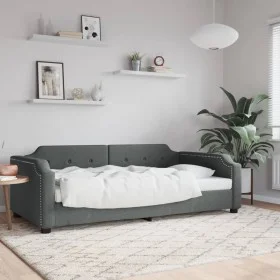 Sofá cama tela gris oscuro 90x200 cm de vidaXL, Camas y somieres - Ref: Foro24-354206, Precio: 192,58 €, Descuento: %