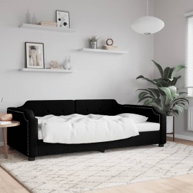 Sofá cama tela negro 90x200 cm de vidaXL, Camas y somieres - Ref: Foro24-354207, Precio: 195,73 €, Descuento: %