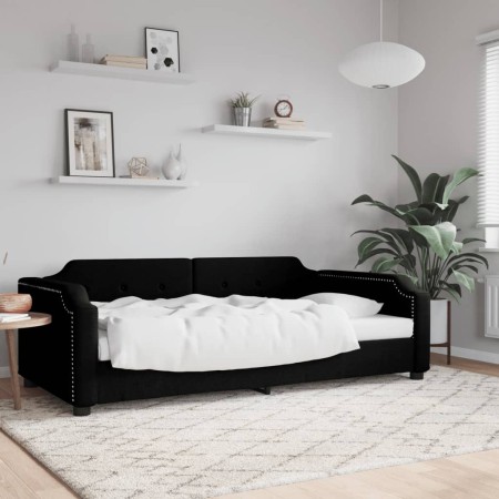 Sofá cama tela negro 90x200 cm de vidaXL, Camas y somieres - Ref: Foro24-354207, Precio: 195,73 €, Descuento: %