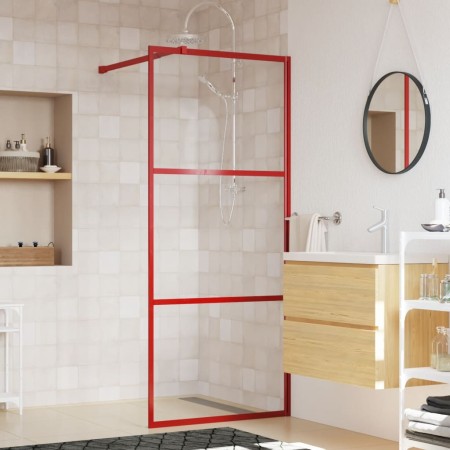 Mampara puerta de ducha vidrio transparente ESG rojo 90x195 cm de vidaXL, Paredes y mamparas de ducha - Ref: Foro24-154936, P...