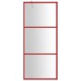 Mampara puerta de ducha vidrio transparente ESG rojo 90x195 cm de vidaXL, Paredes y mamparas de ducha - Ref: Foro24-154936, P...