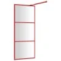 Mampara puerta de ducha vidrio transparente ESG rojo 90x195 cm de vidaXL, Paredes y mamparas de ducha - Ref: Foro24-154936, P...