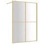 Mampara puerta ducha vidrio transparente ESG dorado 140x195 cm de vidaXL, Paredes y mamparas de ducha - Ref: Foro24-154951, P...