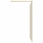 Mampara puerta ducha vidrio transparente ESG dorado 140x195 cm de vidaXL, Paredes y mamparas de ducha - Ref: Foro24-154951, P...