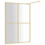 Mampara puerta ducha vidrio transparente ESG dorado 140x195 cm de vidaXL, Paredes y mamparas de ducha - Ref: Foro24-154951, P...