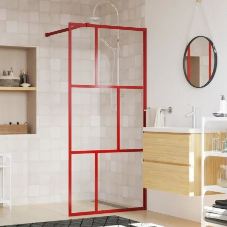 Transparente Glasduschtürtrennwand ESG rot 80x195 cm von vidaXL, Duschwände und Duschwände - Ref: Foro24-154952, Preis: 107,2...