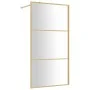 Transparent glass shower door screen ESG gold 115x195 cm by vidaXL, Shower walls and screens - Ref: Foro24-154941, Price: 195...