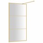 Mampara puerta ducha vidrio transparente ESG dorado 115x195 cm de vidaXL, Paredes y mamparas de ducha - Ref: Foro24-154941, P...