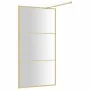 Transparent glass shower door screen ESG gold 115x195 cm by vidaXL, Shower walls and screens - Ref: Foro24-154941, Price: 195...