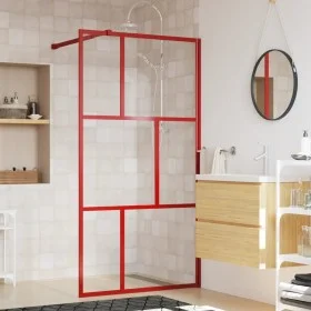 Transparente Glasduschtürtrennwand ESG rot 100x195 cm von vidaXL, Duschwände und Duschwände - Ref: Foro24-154956, Preis: 122,...