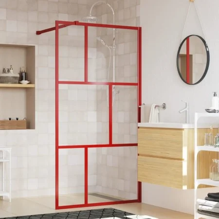 Transparente Glasduschtürtrennwand ESG rot 100x195 cm von vidaXL, Duschwände und Duschwände - Ref: Foro24-154956, Preis: 122,...