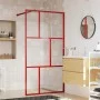 Transparente Glasduschtürtrennwand ESG rot 100x195 cm von vidaXL, Duschwände und Duschwände - Ref: Foro24-154956, Preis: 122,...