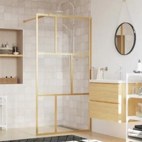 Transparent glass shower door screen ESG gold 115x195 cm by vidaXL, Shower walls and screens - Ref: Foro24-154959, Price: 205...