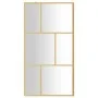 Mampara puerta ducha vidrio transparente ESG dorado 115x195 cm de vidaXL, Paredes y mamparas de ducha - Ref: Foro24-154959, P...
