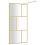 Mampara puerta ducha vidrio transparente ESG dorado 115x195 cm de vidaXL, Paredes y mamparas de ducha - Ref: Foro24-154959, P...