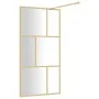 Mampara puerta ducha vidrio transparente ESG dorado 115x195 cm de vidaXL, Paredes y mamparas de ducha - Ref: Foro24-154959, P...