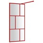 Mampara puerta de ducha vidrio transparente ESG rojo 90x195 cm de vidaXL, Paredes y mamparas de ducha - Ref: Foro24-154954, P...