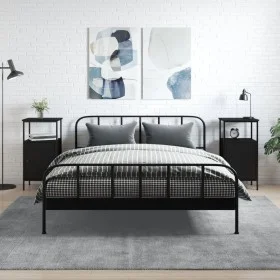Bedside tables 2 units engineered wood black 41x31x80 cm by vidaXL, Nightstands - Ref: Foro24-825924, Price: 88,66 €, Discoun...
