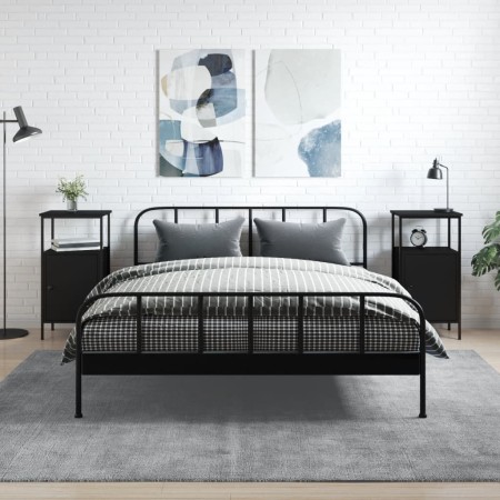 Mesitas de noche 2 uds madera de ingeniería negro 41x31x80 cm de vidaXL, Mesitas de noche - Ref: Foro24-825924, Precio: 90,01...