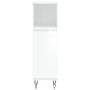 Armario de baño madera contrachapada blanco brillo 30x30x100 cm de vidaXL, Tocadores de baño - Ref: Foro24-831558, Precio: 49...