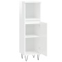Armario de baño madera contrachapada blanco brillo 30x30x100 cm de vidaXL, Tocadores de baño - Ref: Foro24-831558, Precio: 49...