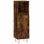Armario de baño madera contrachapada roble ahumado 30x30x100 cm de vidaXL, Tocadores de baño - Ref: Foro24-831561, Precio: 52...