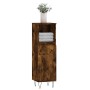 Armario de baño madera contrachapada roble ahumado 30x30x100 cm de vidaXL, Tocadores de baño - Ref: Foro24-831561, Precio: 52...