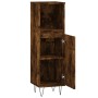 Armario de baño madera contrachapada roble ahumado 30x30x100 cm de vidaXL, Tocadores de baño - Ref: Foro24-831561, Precio: 52...