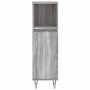 Armario de baño madera contrachapada gris Sonoma 30x30x100 cm de vidaXL, Tocadores de baño - Ref: Foro24-831562, Precio: 53,7...