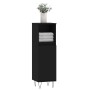 Armario de baño madera contrachapada negro 30x30x100 cm de vidaXL, Tocadores de baño - Ref: Foro24-831557, Precio: 60,89 €, D...