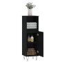 Armario de baño madera contrachapada negro 30x30x100 cm de vidaXL, Tocadores de baño - Ref: Foro24-831557, Precio: 60,89 €, D...