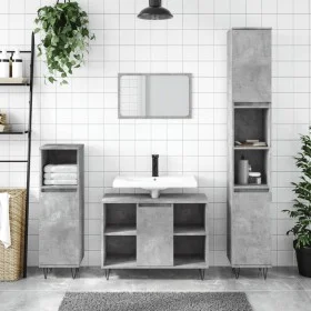 Concrete gray plywood bathroom cabinet 30x30x100 cm by vidaXL, bathroom vanities - Ref: Foro24-831560, Price: 51,00 €, Discou...