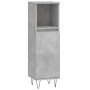 Armario de baño madera contrachapada gris hormigón 30x30x100 cm de vidaXL, Tocadores de baño - Ref: Foro24-831560, Precio: 51...