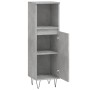 Armario de baño madera contrachapada gris hormigón 30x30x100 cm de vidaXL, Tocadores de baño - Ref: Foro24-831560, Precio: 51...