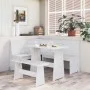 Banco de esquina madera maciza de pino blanco 151 cm de vidaXL, Bancos de comedor y cocina - Ref: Foro24-327247, Precio: 196,...