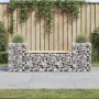 Banco jardín diseño gaviones madera maciza pino 183x41x60,5 cm de vidaXL, Bancos de jardín - Ref: Foro24-834387, Precio: 110,...