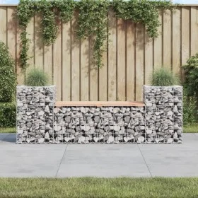 Banco jardín diseño gaviones madera abeto Douglas 183x41x60,5cm de vidaXL, Bancos de jardín - Ref: Foro24-834388, Precio: 120...