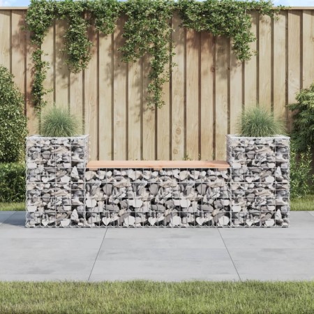 Banco jardín diseño gaviones madera abeto Douglas 183x41x60,5cm de vidaXL, Bancos de jardín - Ref: Foro24-834388, Precio: 112...