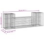 Banco jardín diseño gaviones madera abeto Douglas 183x41x60,5cm de vidaXL, Bancos de jardín - Ref: Foro24-834388, Precio: 112...