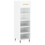 Mueble zapatero madera contrachapada blanco brillo 30x35x105 cm de vidaXL, Armarios y almacenamiento - Ref: Foro24-829654, Pr...