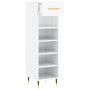 Mueble zapatero madera contrachapada blanco brillo 30x35x105 cm de vidaXL, Armarios y almacenamiento - Ref: Foro24-829654, Pr...