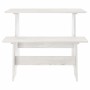 Mesa de comedor con banco de madera maciza de pino blanca de vidaXL, Mesas de cocina y de comedor - Ref: Foro24-327251, Preci...