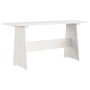 Mesa de comedor con banco de madera maciza de pino blanca de vidaXL, Mesas de cocina y de comedor - Ref: Foro24-327251, Preci...