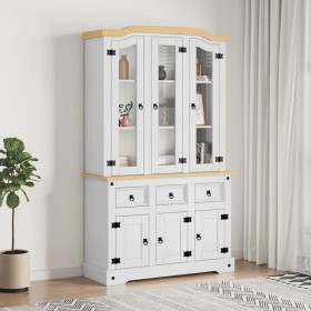 Aparador Corona madera maciza pino mexicano blanco 112x43x196cm de vidaXL, Aparadores - Ref: Foro24-355086, Precio: 446,70 €,...