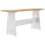Mesa de comedor con banco madera maciza marrón miel y blanco de vidaXL, Mesas de cocina y de comedor - Ref: Foro24-327253, Pr...