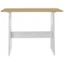 Mesa de comedor con banco madera maciza marrón miel y blanco de vidaXL, Mesas de cocina y de comedor - Ref: Foro24-327253, Pr...