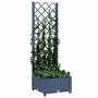 Jardinera de jardín con enrejado azul grisáceo 40x40x121,5 cm PP en Macetas y jardineras | Comprar online en Foru.es
