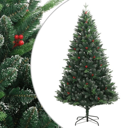 Árbol de Navidad artificial con bisagras y frutos rojos 150 cm de vidaXL, Arboles de navidad - Ref: Foro24-356732, Precio: 74...