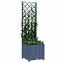 Jardinera de jardín con enrejado azul grisáceo 40x40x136 cm PP en Macetas y jardineras | Comprar online en Foru.es